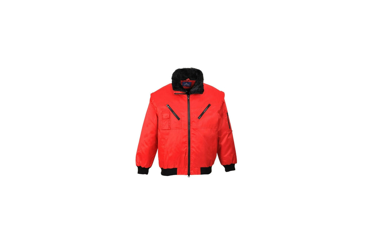 Chaqueta piloto roja 3 en 1 para hombre