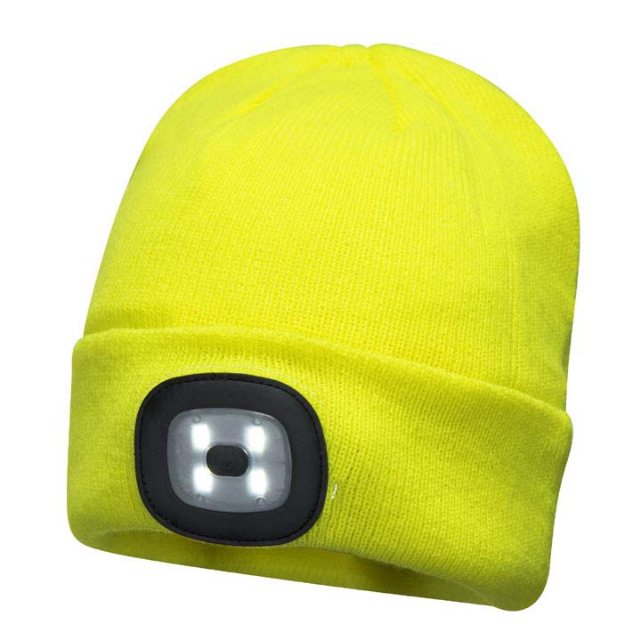 Gorro con luz LED recargable