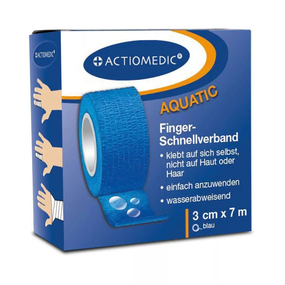 Tepivá rýchloobväzová páska, modrá, 3 cm x 7 m