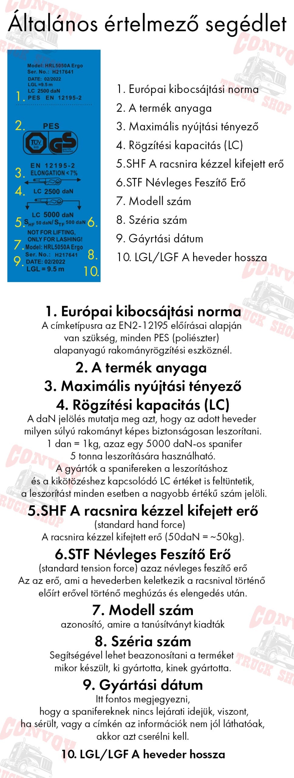 Spanifer complet pentru fixare marfă, 5 tone, diverse lungimi