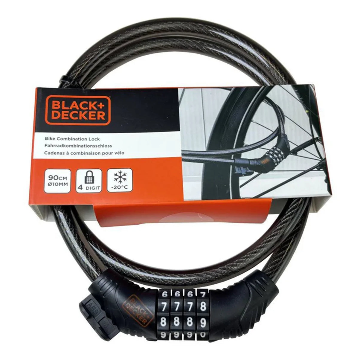 Číselný zámek na kolo Black+Decker 90 cm