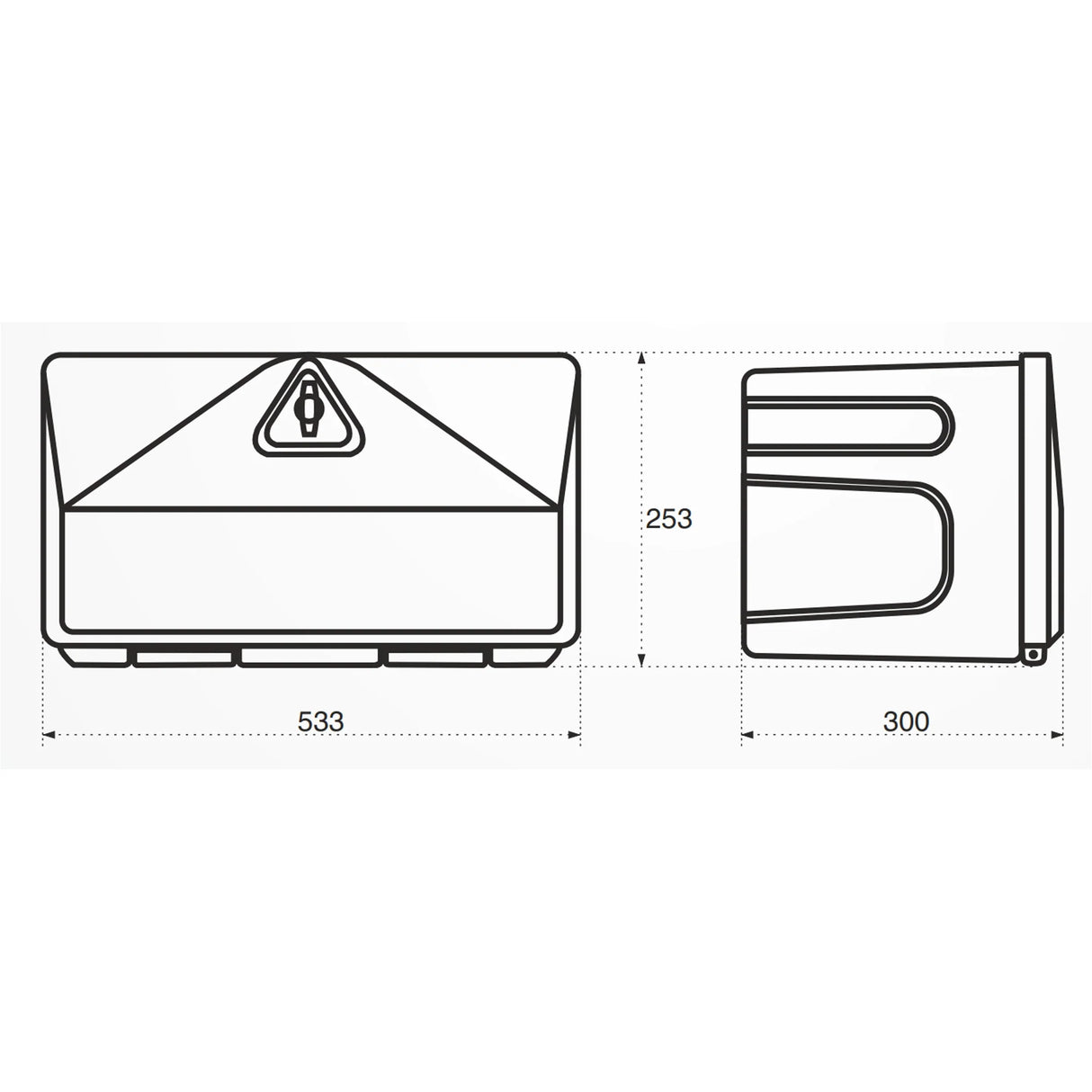Zaklepajoča plastična škatla za orodje
