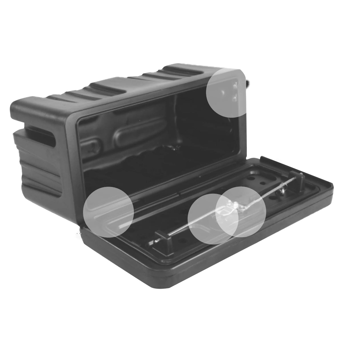 Zaklepajoča plastična škatla za orodje