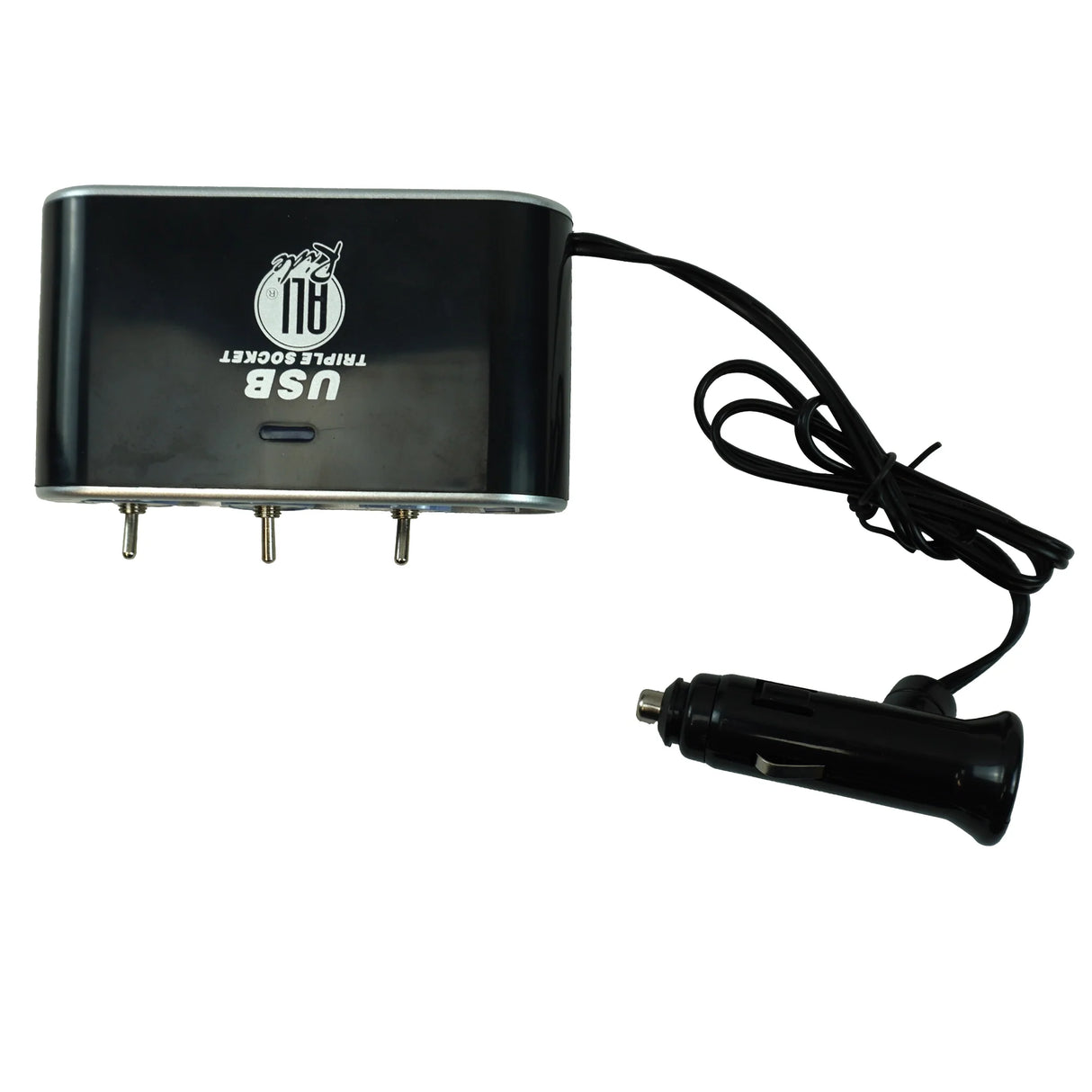 Împărțitor auto cu 3 prize de brichetă, comutatoare individuale și port USB