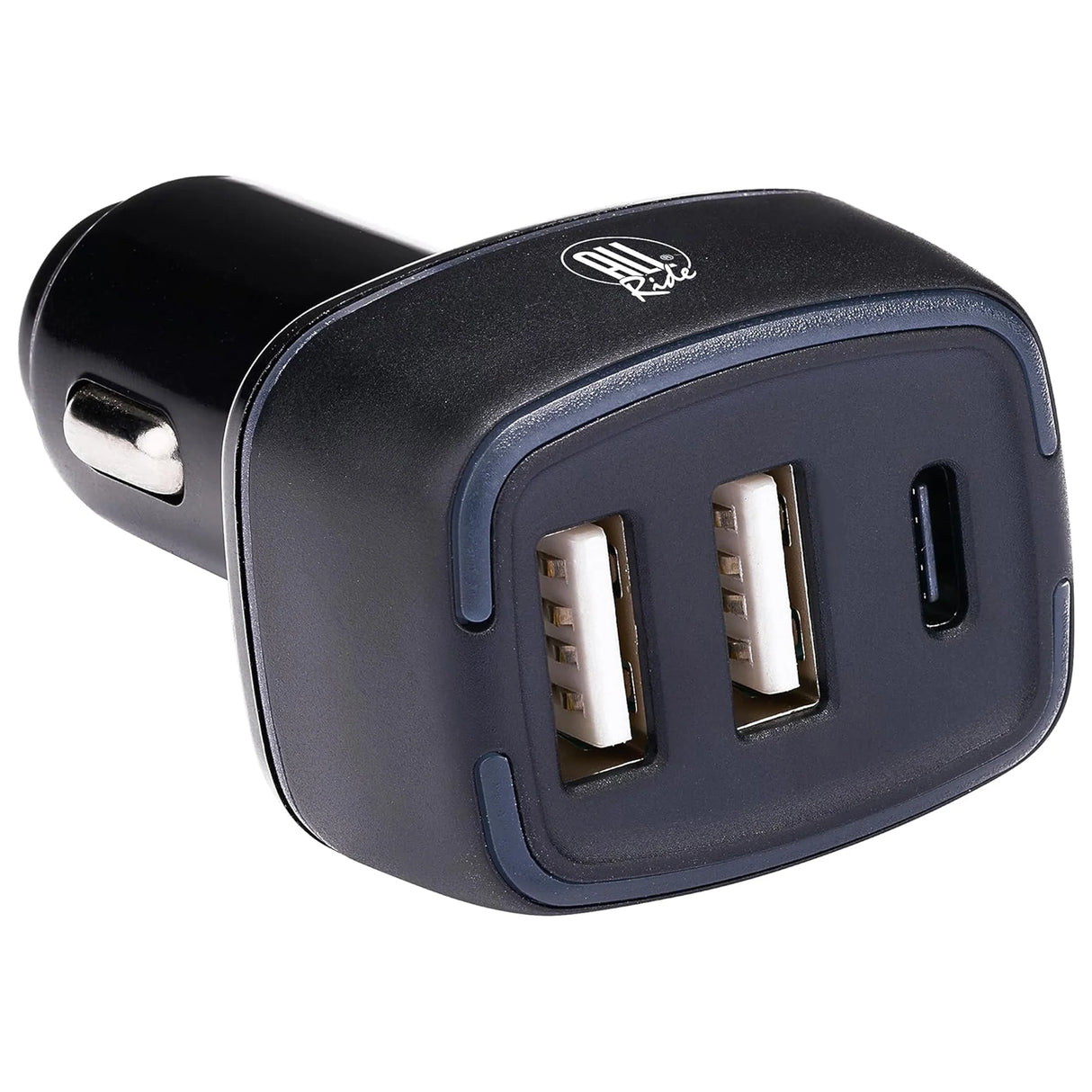 Caricatore Auto All Ride 3 Porte (2x USB-A, 1x USB-C) con LED Blu – Power Delivery 18W