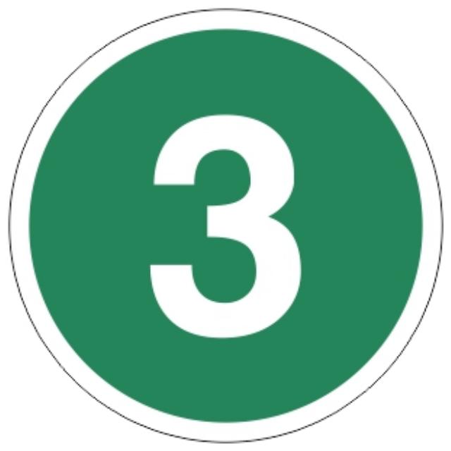 Plaque métallique "3" Euro 3 – Signalisation environnementale pour véhicules