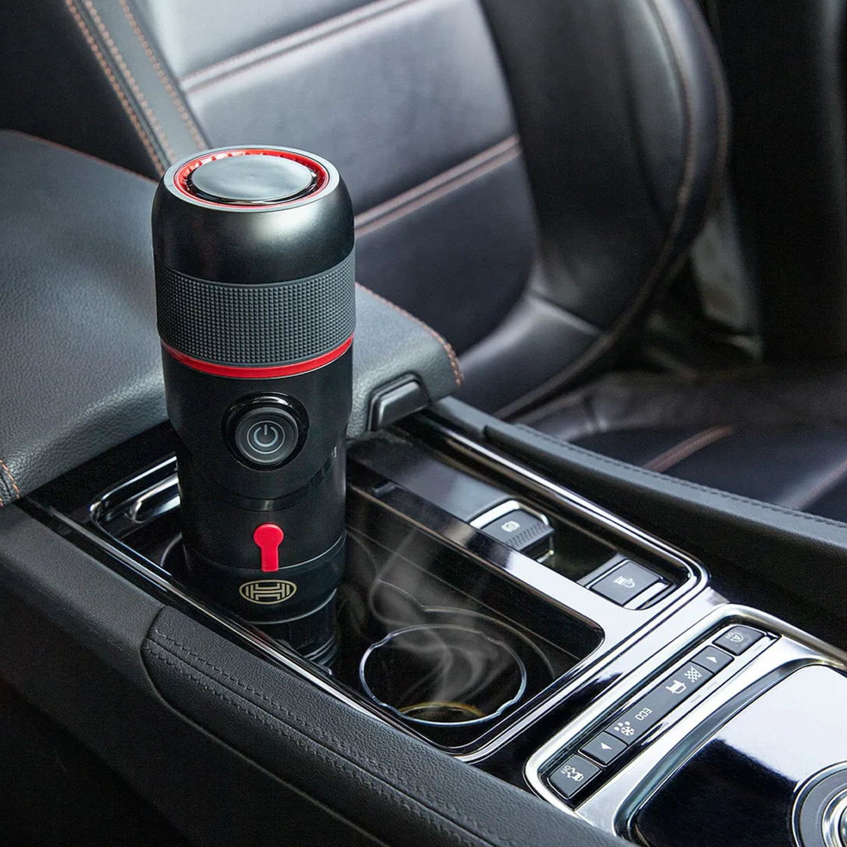 Heyner Tragbare Kaffeemaschine für Kapseln & gemahlenen Kaffee – 12V, ideal fürs Auto