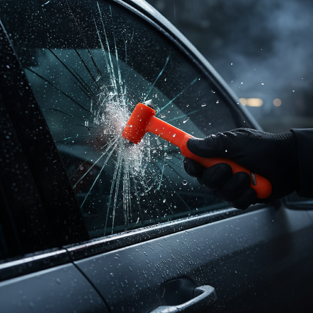 Martillo rompecristales y cortador de cinturón de seguridad