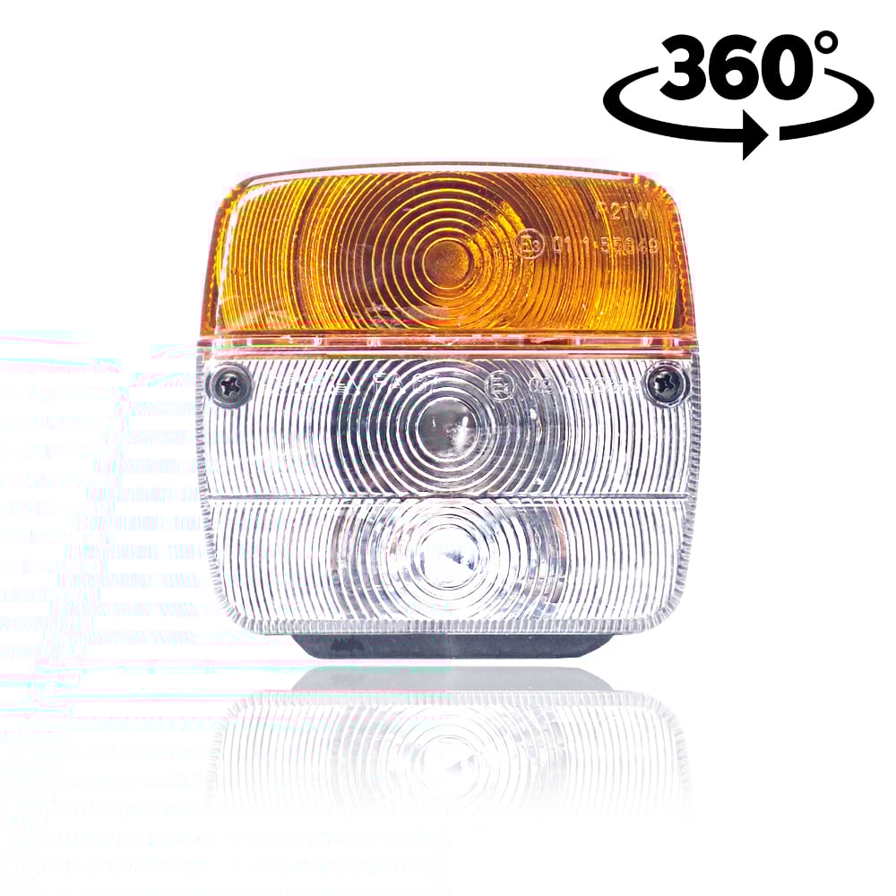 Luz de posición frontal con intermitente (amarillo y blanco)