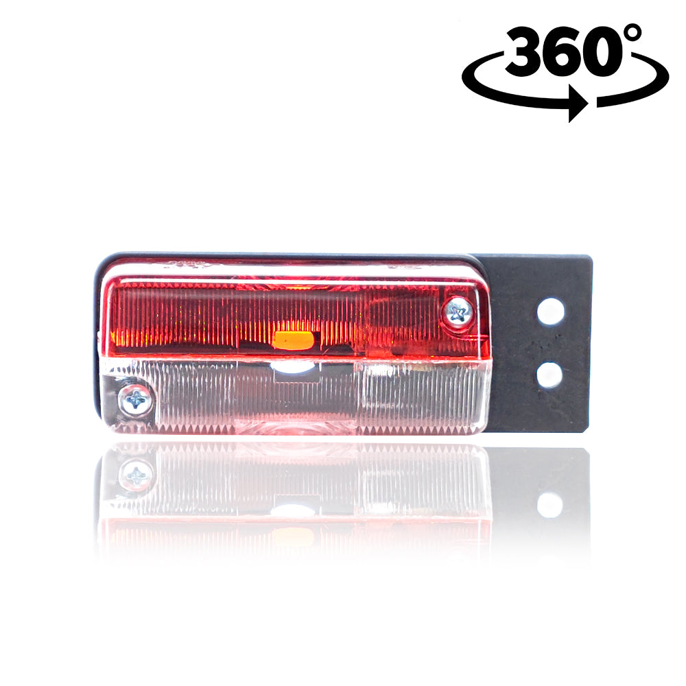 Pozicijska svjetiljka crveno-bijela s ravnim nosačem i vijčanim pričvršćivanjem