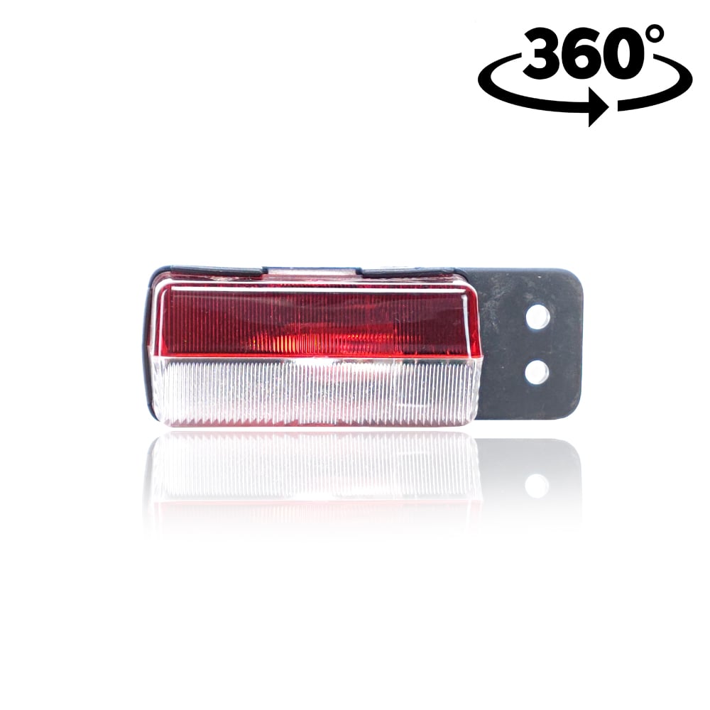 Poziční lampa červeno-bílá s jednoduchou montážní základnou