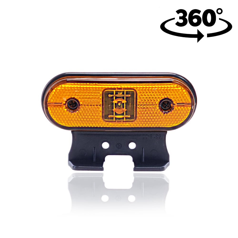 LED poziční světlo Unipoint žluté s držákem Aspöck