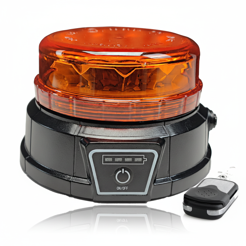 Villogó lámpa sárga ultravékony LED-es mágnestalpas távirányítóval