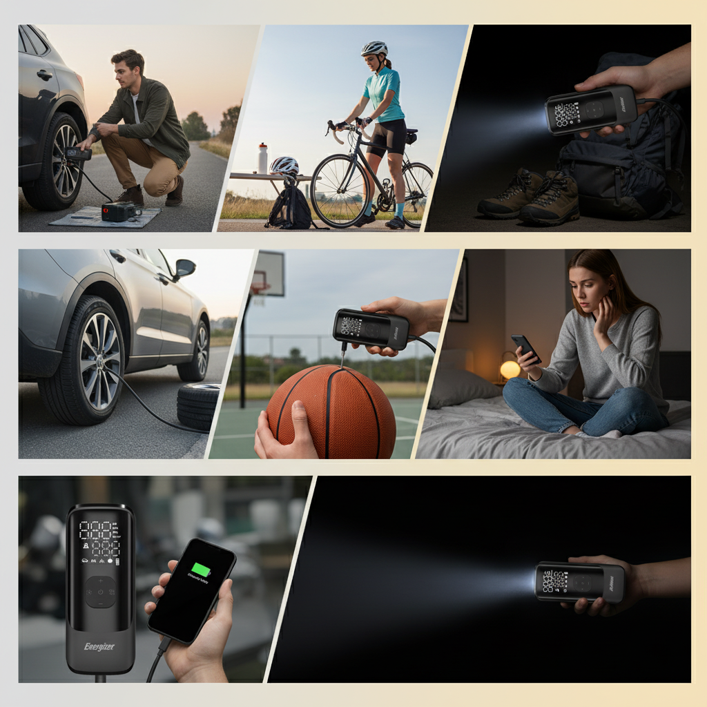 Mini kompresor s powerbankou a LED svietidlom Energizer PAC4000