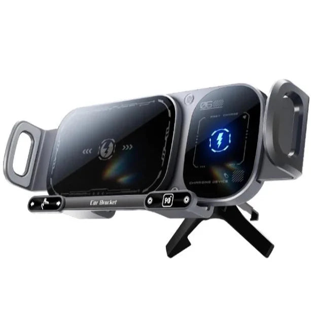 Универсален автомобилен държач и безжично зарядно за телефон SD01