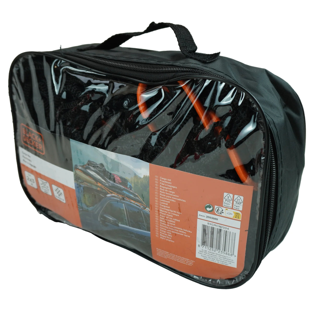 Red de sujeción de carga Black+Decker 2 x 3 m con bolsa de almacenamiento