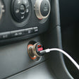 Încărcător auto USB-A și USB-C cu afișaj voltaj, 48W, carcasă metalică