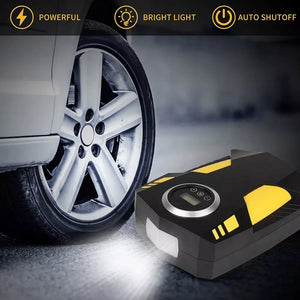 Compressor de Ar Automotivo Multifuncional 12V com Display Digital e LED