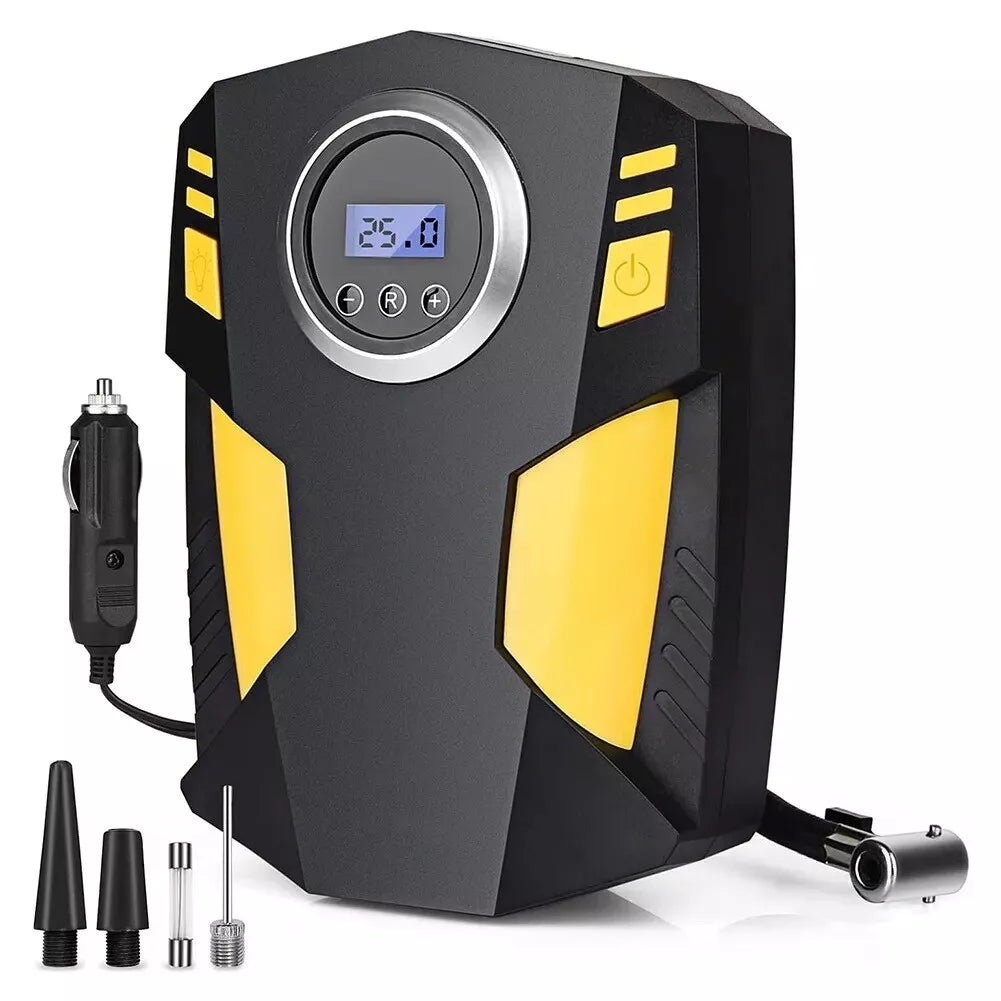 Compressor de Ar Automotivo Multifuncional 12V com Display Digital e LED