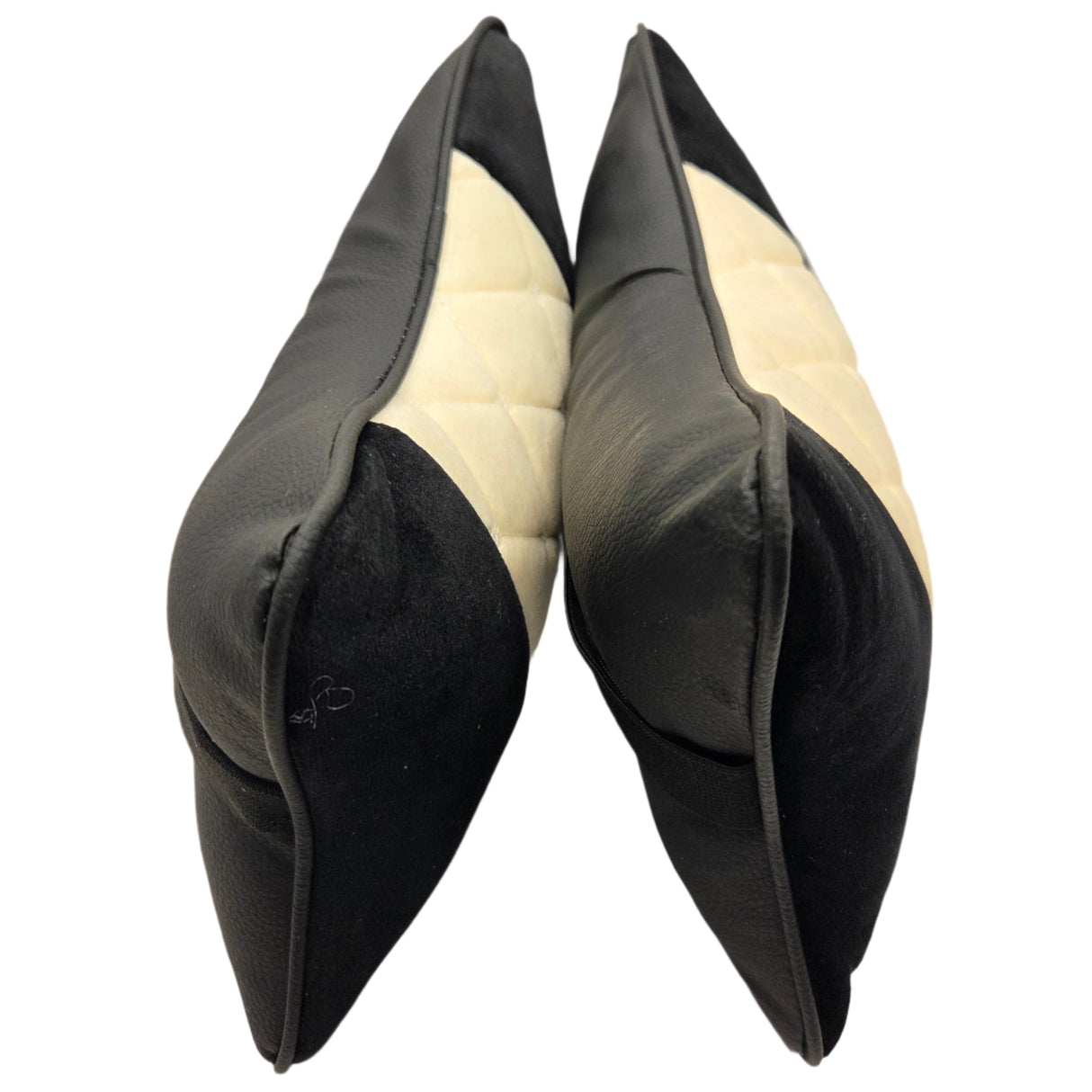 Set 2 perne pentru gât auto, bej-negru, ergonomice