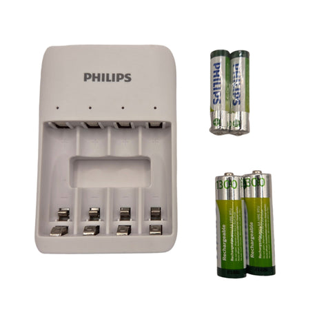 Carregador de Pilhas Philips com Cabo USB SCB4013NB/00