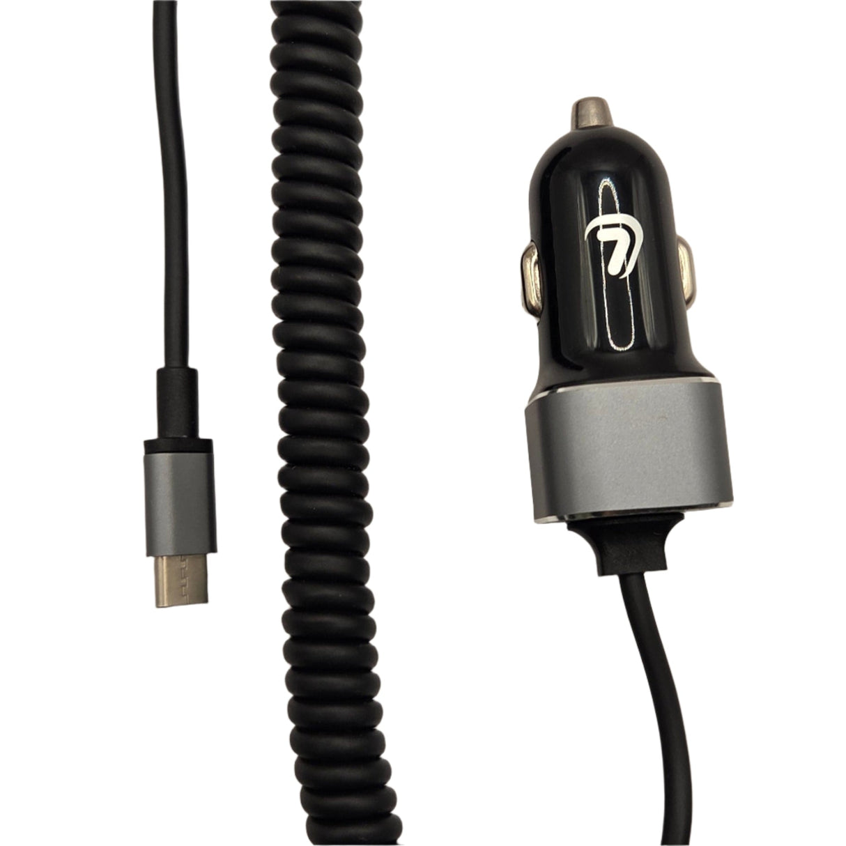 Φορτιστής Αυτοκινήτου USB Type-C με Σπιράλ Καλώδιο 150cm και Έξοδο 3000mA