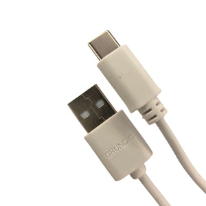USB Type-C kábel Grunding, biely, 2 m