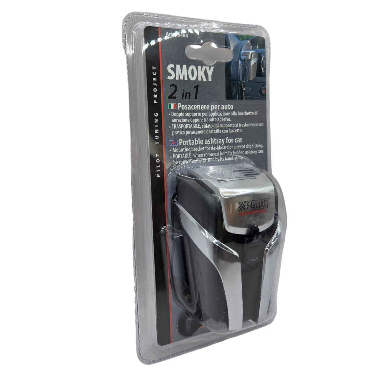 Сив автомобилен пепелник за въздуховод Lampa