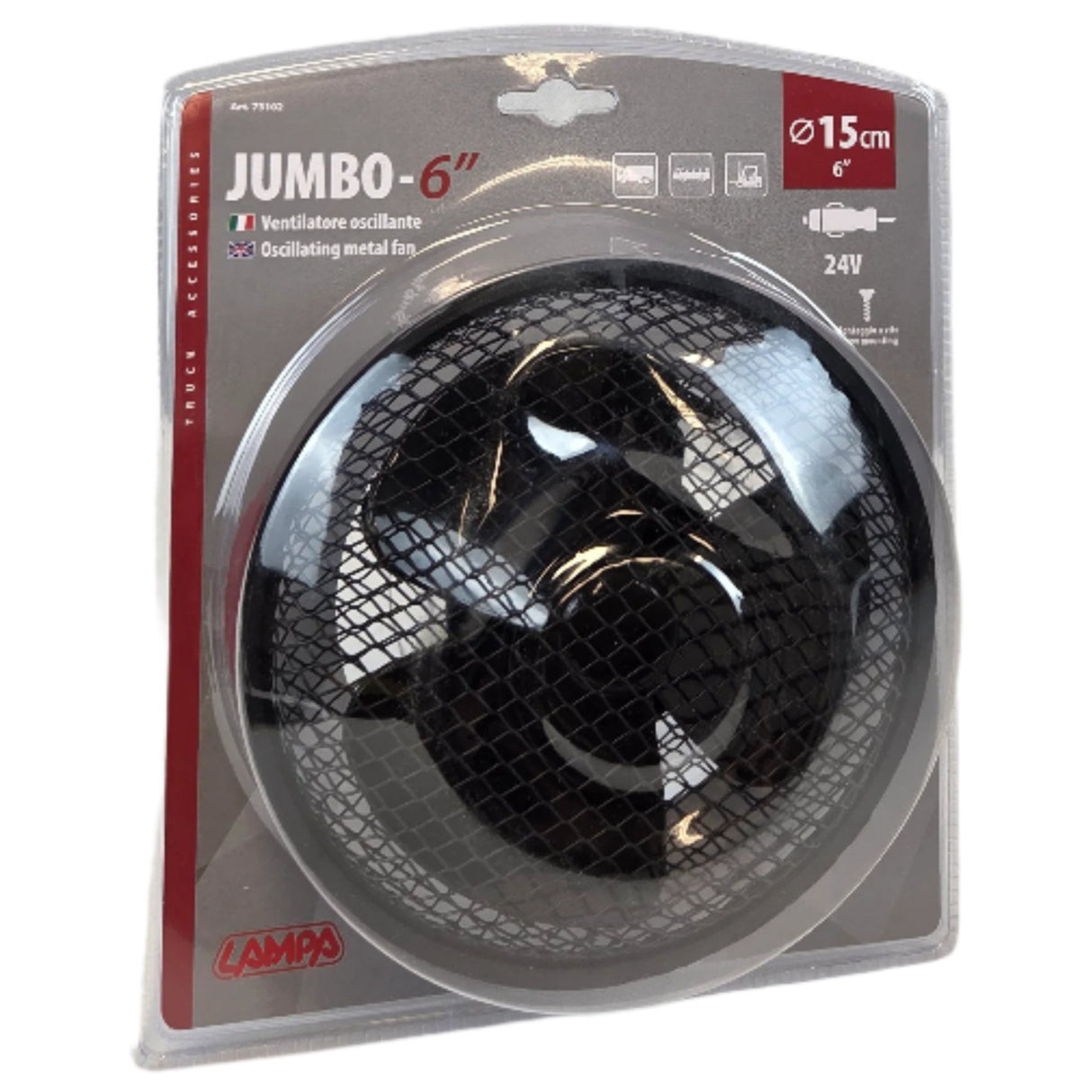 24V Μεταλλικός Ανεμιστήρας Οχημάτων 15 cm με Οσκιλλιακή Λειτουργία