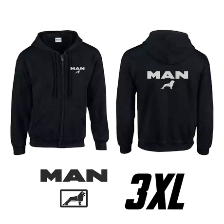 Sweatshirt Preta com Capuz e Logótipo MAN