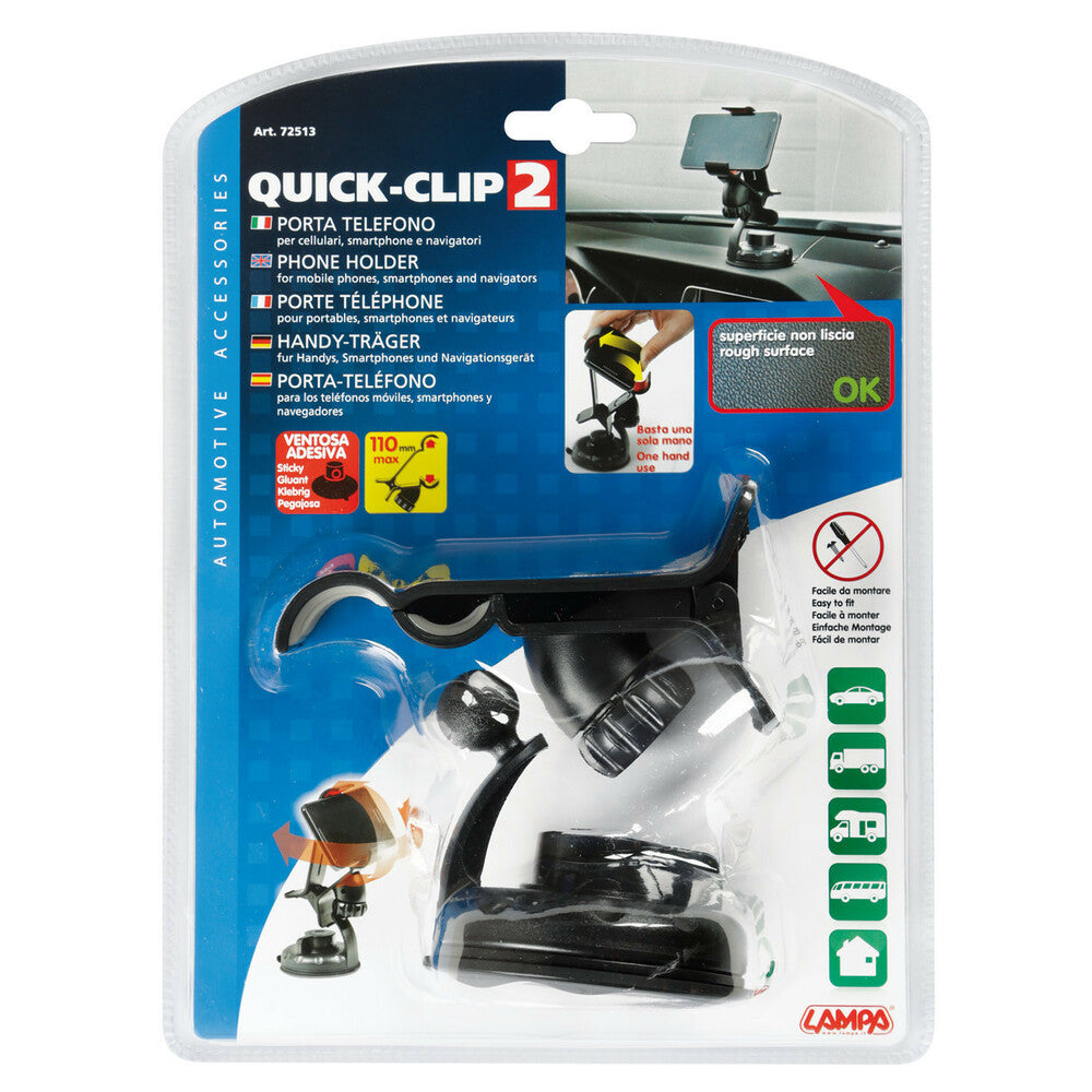 Supporto Smartphone da Auto Quick-Clip2 con Ventosa