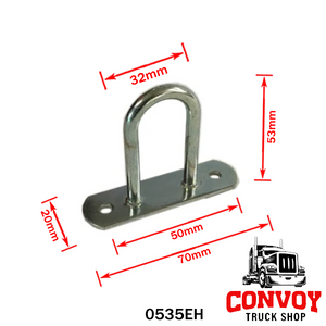 Alça Meia-lua para Lona de Caminhão em Aço Zincado