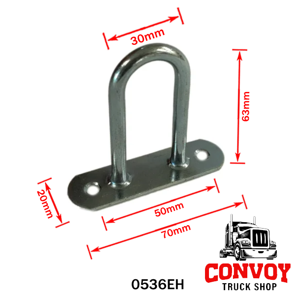 Alça Meia-lua para Lona de Caminhão em Aço Zincado