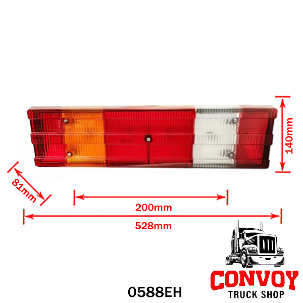Rückleuchte mit 6 Kammern für Mercedes Actros – Fahrerseite