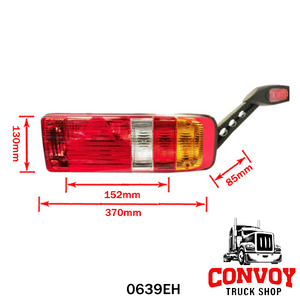 Luz trasera izquierda para remolques Krone con 5 cámaras y reflector triangular