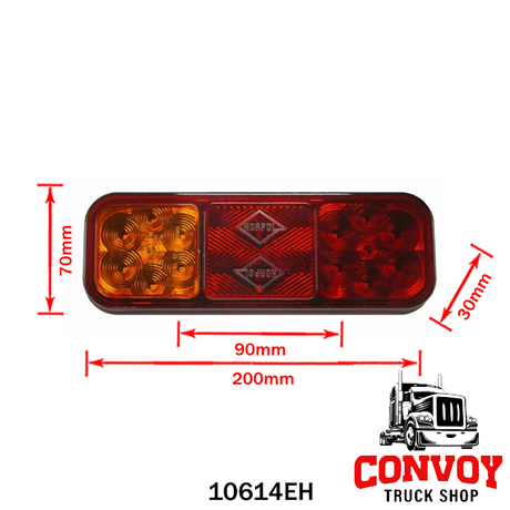 Lampă LED spate 3 funcții, universală, 12/24V, pentru remorcă sau tractor