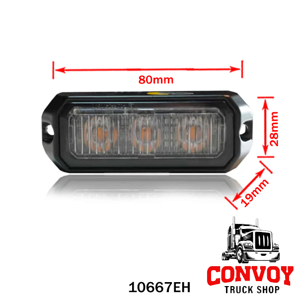 Přídavné výstražné LED světlo 3x3W, žluté, 12/24V, 26 režimů