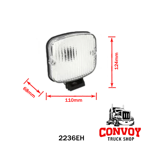 Lampă de marșarier cu suport posterior, 110x124x68 mm