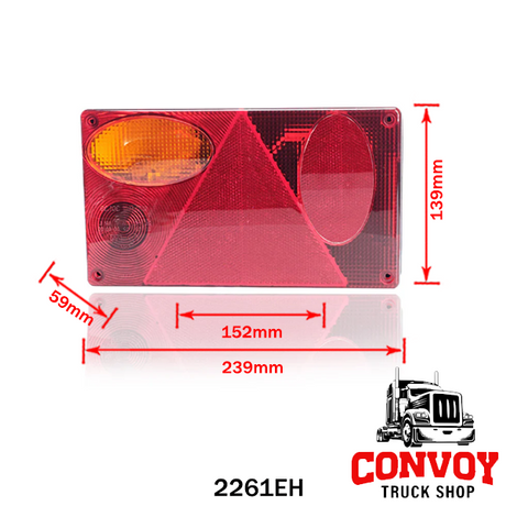 Luz Traseira para Reboque com Prisma Triangular