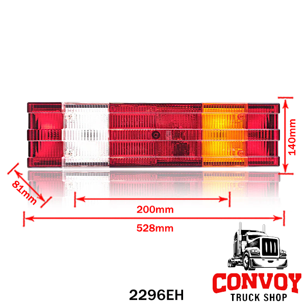 Zadnja kombinirana luč za Mercedes Actros, leva, 6-komorna, rebrasta