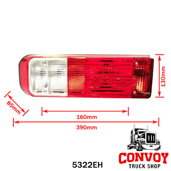 Piloto trasero izquierdo de 5 cámaras para remolque Krone con conector triangular y prisma