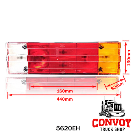 Дясна петкамерна задна лампа за Kögel с оребрена повърхност