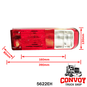 Piloto trasero izquierdo de 5 cámaras para remolque Krone con conector triangular y prisma