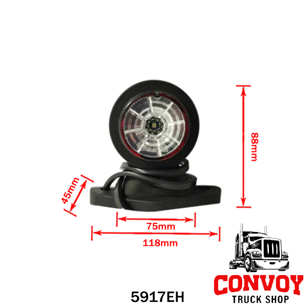 LED-Breitennleuchte mit Mikroprismen und Omega-Form – für Lkw, Anhänger und Landmaschinen