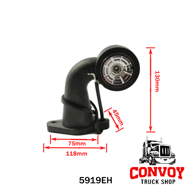 LED Elbow Marker Lamp with Microprism – Rubber Arm