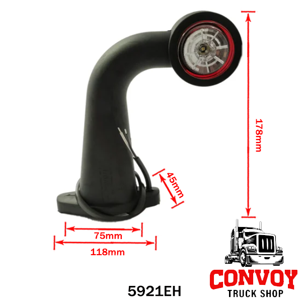 Lampada LED Segnalatore di Larghezza con Braccio Flessibile e Microprismi