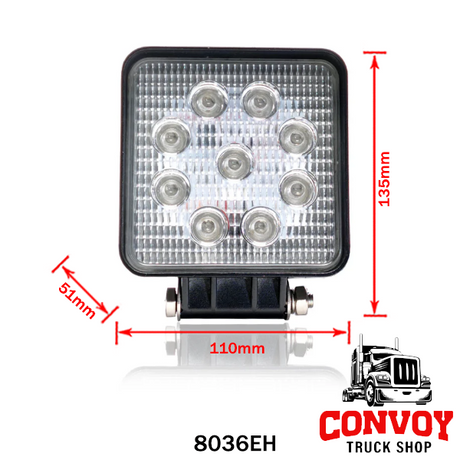Luz de Trabalho LED Retangular 12/24V