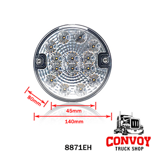 LED kulatá couvací lampa 12/24V, průměr 140 mm