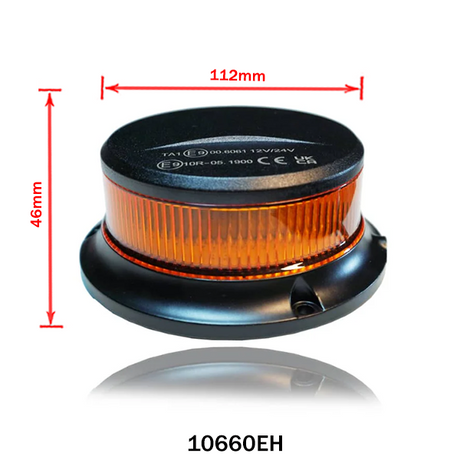 Lampeggiante LED giallo con base magnetica – 18 LED, 12/24V