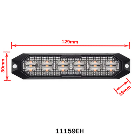 Luce Lampeggiante Ausiliaria Gialla Mini 6 LED con 15 Modalità